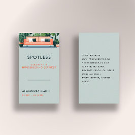Schoonmaakdiensten Housekeeping Retro Professional Visitekaartje