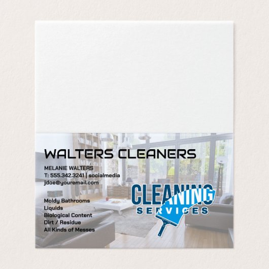 Schoonmaakdiensten | Huis schoonmaken Kaart (Buitenkant ongevouwen)