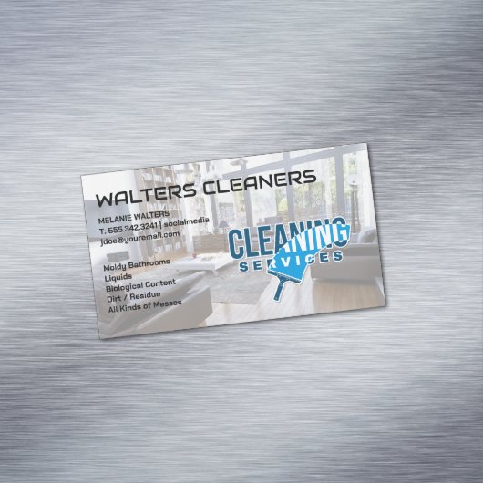 Schoonmaakdiensten | Huis schoonmaken Magnetisch Visitekaartje (Voorbeeld)