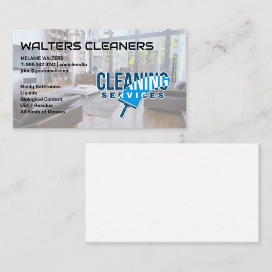 Schoonmaakdiensten | Huis schoonmaken Visitekaartje (Voorkant / Achterkant)