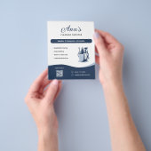Schoonmaakdiensten Huishoudelijke Hulp Blauwe QR C Flyer (Hand)