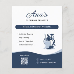 Schoonmaakdiensten Huishoudelijke Hulp Blauwe QR C Flyer