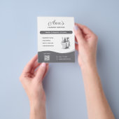 Schoonmaakdiensten Huishoudelijke hulp Gray QR-cod Flyer (Hand)