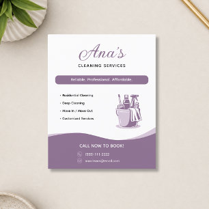 Schoonmaakdiensten Huishoudelijke Hulp Mauve Promo Flyer