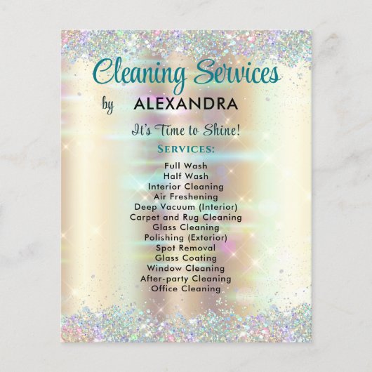 Schoonmaakdiensten Huishouding Gouden Glitters Flyer (Voorkant)