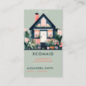 Schoonmaakdiensten Huishouding Scandi House Floral Visitekaartje (Voorkant)