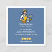 Schoonmaakdiensten Huishouding Vierkante Visitekaartje (Achterkant)