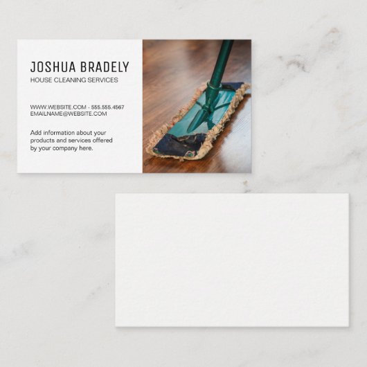 Schoonmaakdiensten | huishouding visitekaartje (Voorkant / Achterkant)