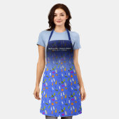 Schoonmaakdiensten Iconen blauw Schort (Gedragen)