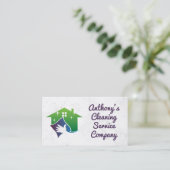 Schoonmaakdiensten in huis visitekaartje (Staand voorkant)