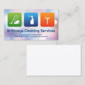 Schoonmaakdiensten | Janitorial met blauwe kraag Visitekaartje (Voorkant / Achterkant)