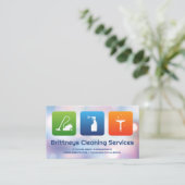 Schoonmaakdiensten | Janitorial met blauwe kraag Visitekaartje (Staand voorkant)