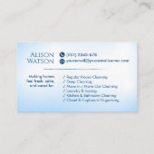 Schoonmaakdiensten - Line Art Visitekaartje (Achterkant)