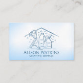 Schoonmaakdiensten - Line Art Visitekaartje (Voorkant)