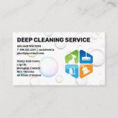 Schoonmaakdiensten Logo | Bubbles Achtergrond Visitekaartje (Voorkant)