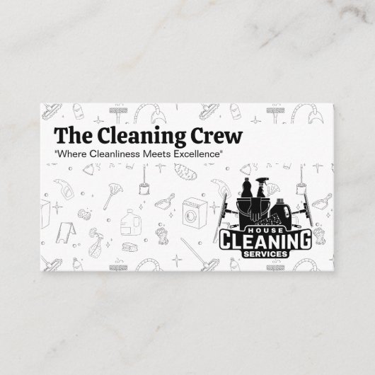 Schoonmaakdiensten Logo | patroon van reinigingsel Visitekaartje (Voorkant)