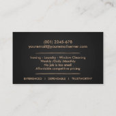 Schoonmaakdiensten - Luxe Roos Gold line Art Visitekaartje (Achterkant)