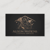 Schoonmaakdiensten - Luxe Roos Gold line Art Visitekaartje (Voorkant)