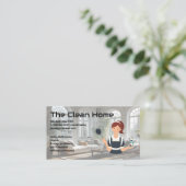 Schoonmaakdiensten Maid Graphic | huiskamer Visitekaartje (Staand voorkant)