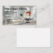 Schoonmaakdiensten Maid Graphic | huiskamer Visitekaartje (Voorkant / Achterkant)