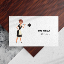 Schoonmaakdiensten Maid illustratie minimalistisch Visitekaartje