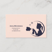 Schoonmaakdiensten Maid Pink QR Code Visitekaartje (Voorkant)