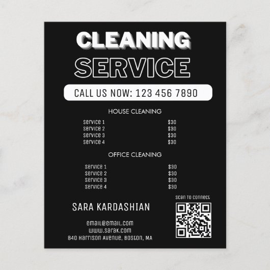 Schoonmaakdiensten Maid Price Scan om te verbinden Flyer (Voorkant)