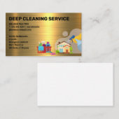 Schoonmaakdiensten | meid sproeien | Goud Metaal Visitekaartje (Voorkant / Achterkant)