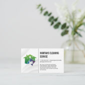 Schoonmaakdiensten | Meisje met schoonmaak | Home Visitekaartje (Staand voorkant)