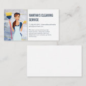 Schoonmaakdiensten | Meisje met schoonmaakmiddelen Visitekaartje (Voorkant / Achterkant)