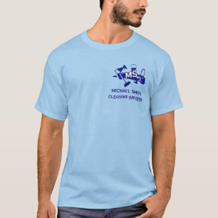 Schoonmaakdiensten Modern Custom Logo Lichtblauw T-shirt