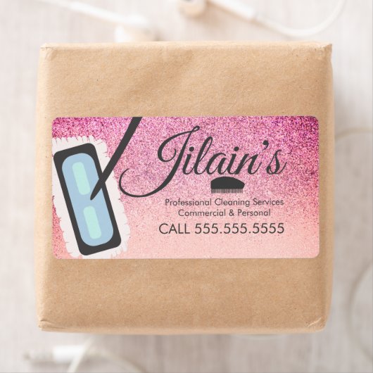 Schoonmaakdiensten Mop Bubbles Glitter  Etiket (Insitu)