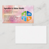 Schoonmaakdiensten Pictogrammen | Zeepbellen Achte Visitekaartje (Voorkant / Achterkant)