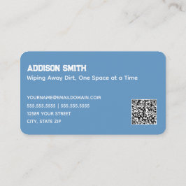 Schoonmaakdiensten QR Blue Visitekaartje