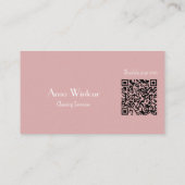 Schoonmaakdiensten QR Code Blush Pink Visitekaartje (Achterkant)