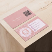 Schoonmaakdiensten QR Code Blush Pink Visitekaartje