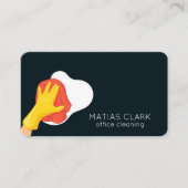 Schoonmaakdiensten QR Code Cartoon Commercial Visitekaartje (Voorkant)