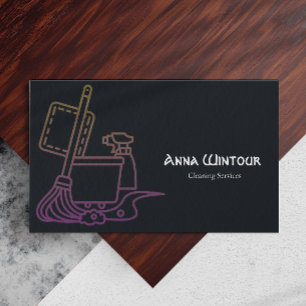 Schoonmaakdiensten QR Code Minimalistisch Visiteka Visitekaartje