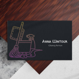 Schoonmaakdiensten QR Code Minimalistisch Visiteka Visitekaartje