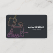 Schoonmaakdiensten QR Code Minimalistisch Visiteka Visitekaartje (Voorkant)