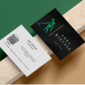 Schoonmaakdiensten QR Code Modern Zwart Visitekaartje