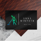 Schoonmaakdiensten QR Code Modern Zwart Visitekaartje