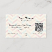 Schoonmaakdiensten QR Code Retro Housekeeper Visitekaartje (Achterkant)