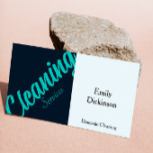 Schoonmaakdiensten QR Code Retro Visitekaartje