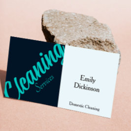 Schoonmaakdiensten QR Code Retro Visitekaartje