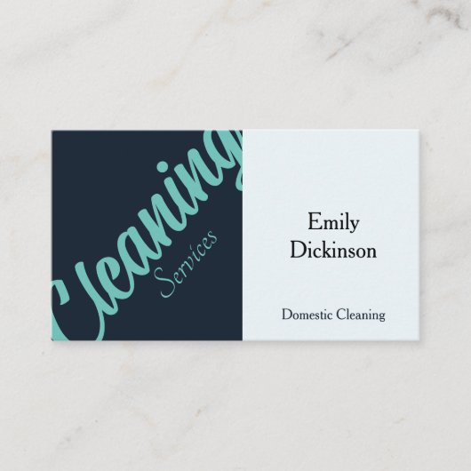 Schoonmaakdiensten QR Code Retro Visitekaartje (Voorkant)