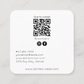 Schoonmaakdiensten QR Code Witte Sociale Media Ico Vierkante Visitekaartje (Achterkant)