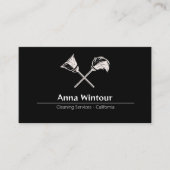 Schoonmaakdiensten QR-code zwart-wit Visitekaartje (Voorkant)