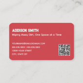 Schoonmaakdiensten QR Red Visitekaartje (Achterkant)
