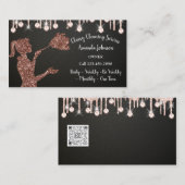 Schoonmaakdiensten Roos Logo Maid Drips QR Visitekaartje (Voorkant / Achterkant)